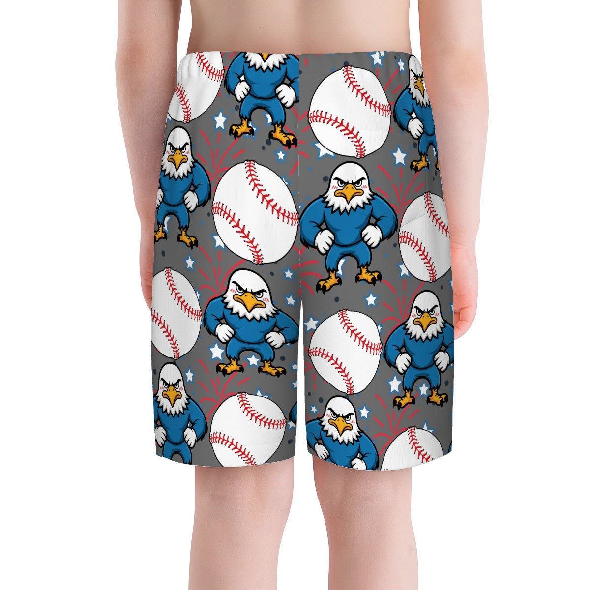 Youth Swim Shorts - Stars and Strikes Grey