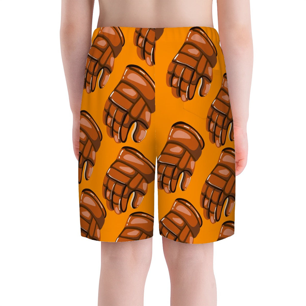 Youth Swim Shorts - Orange Hockey Gloves Orange