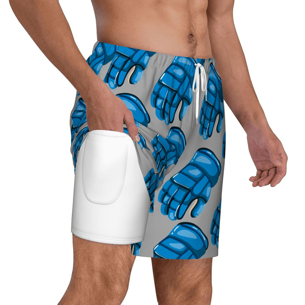 W2W Pro Mesh Hybrid Shorts - Blue Hockey Gloves Grey