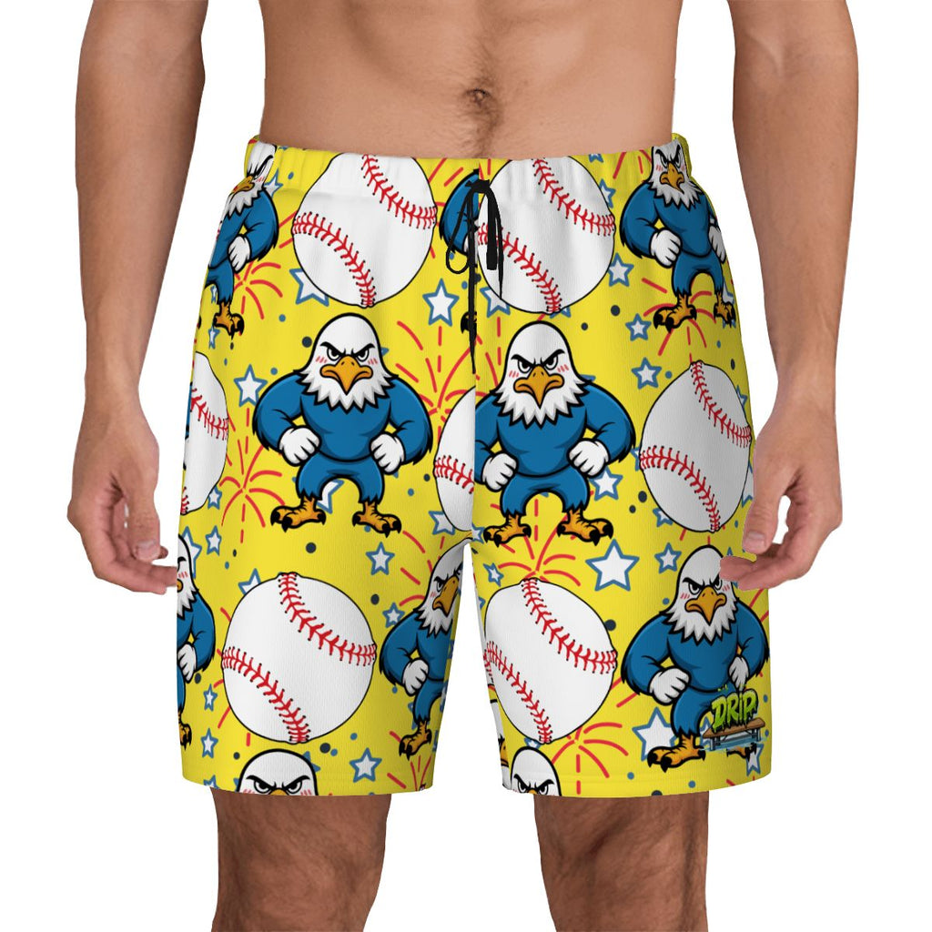 W2W Pro Mesh Hybrid Shorts - Stars and Strikes Yellow