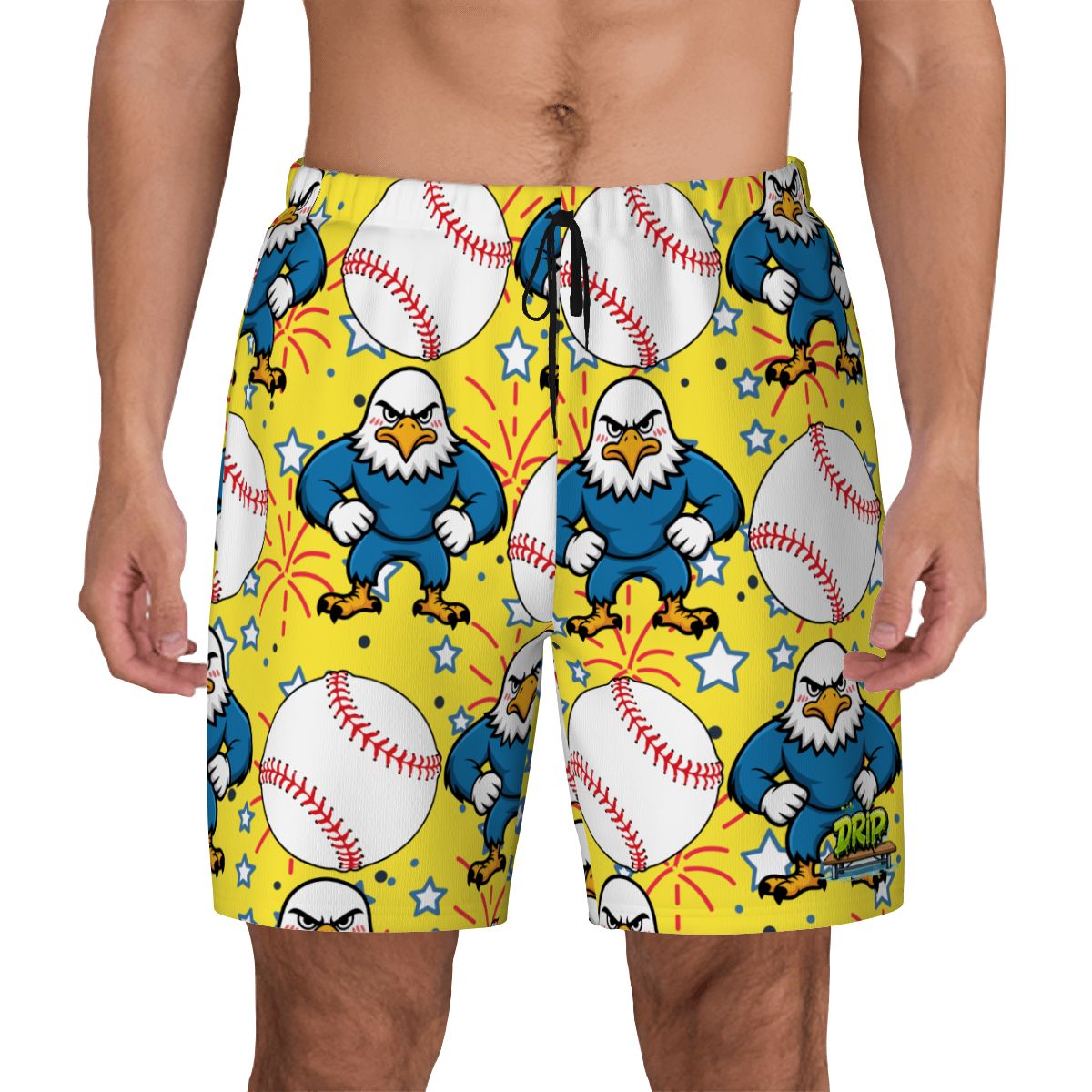 W2W Pro Mesh Hybrid Shorts - Stars and Strikes Yellow