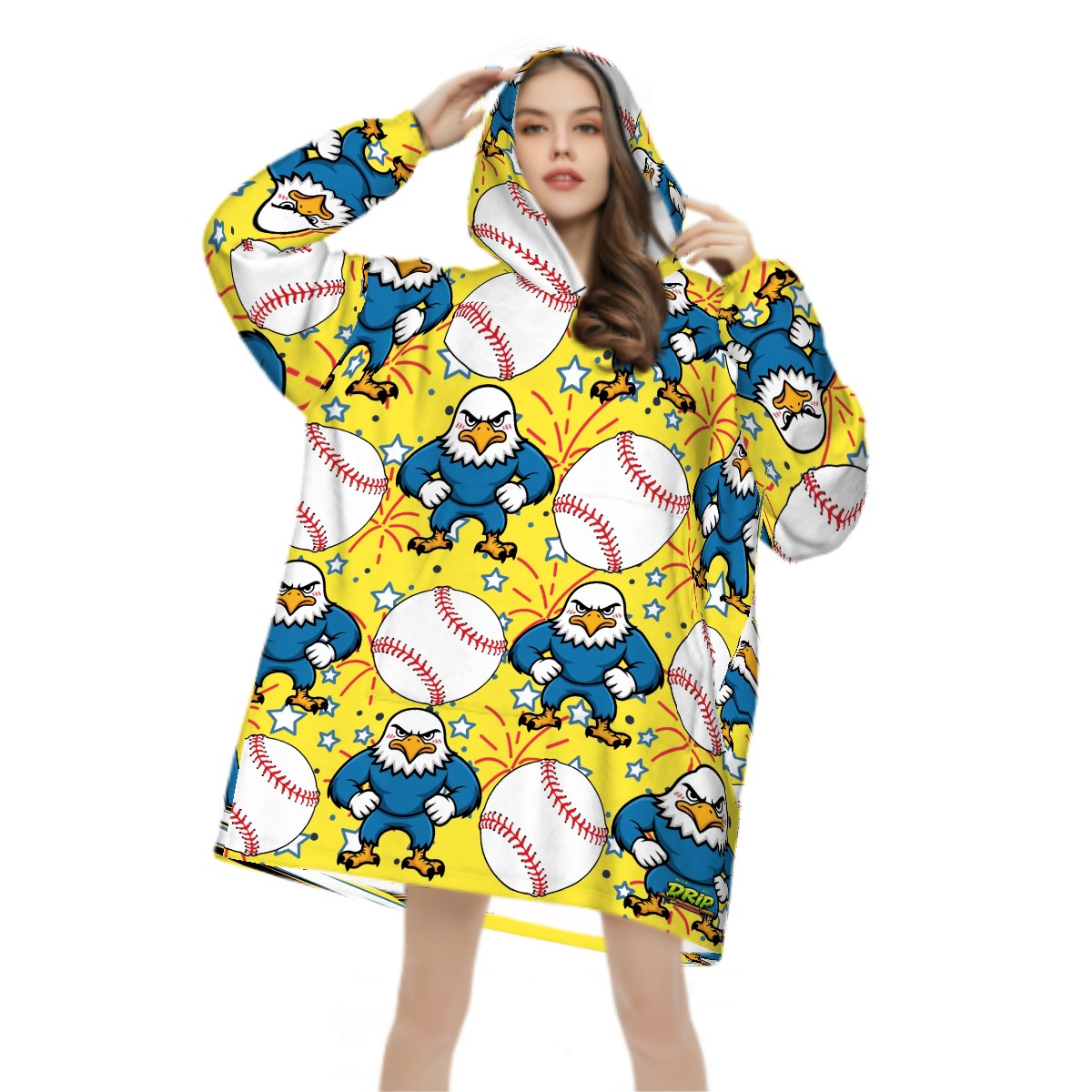 Adult Blanket Sweatshirt - Stars and Strikes Yellow