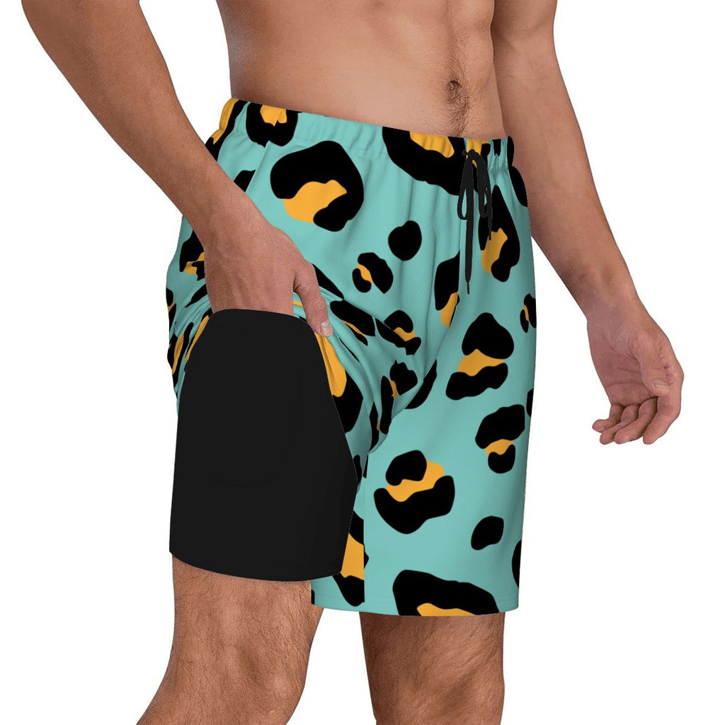 W2W Pro Mesh Hybrid Shorts - Drip Bench Leopard Caribbean