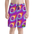 Youth Swim Shorts - Flamin Hockey Pucks Purple
