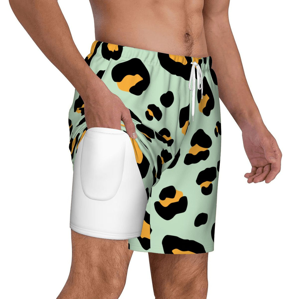 W2W Pro Mesh Hybrid Shorts - Drip Bench Leopard Light Green
