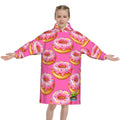 Youth Blanket Sweatshirt - Donut Drip Hot Pink