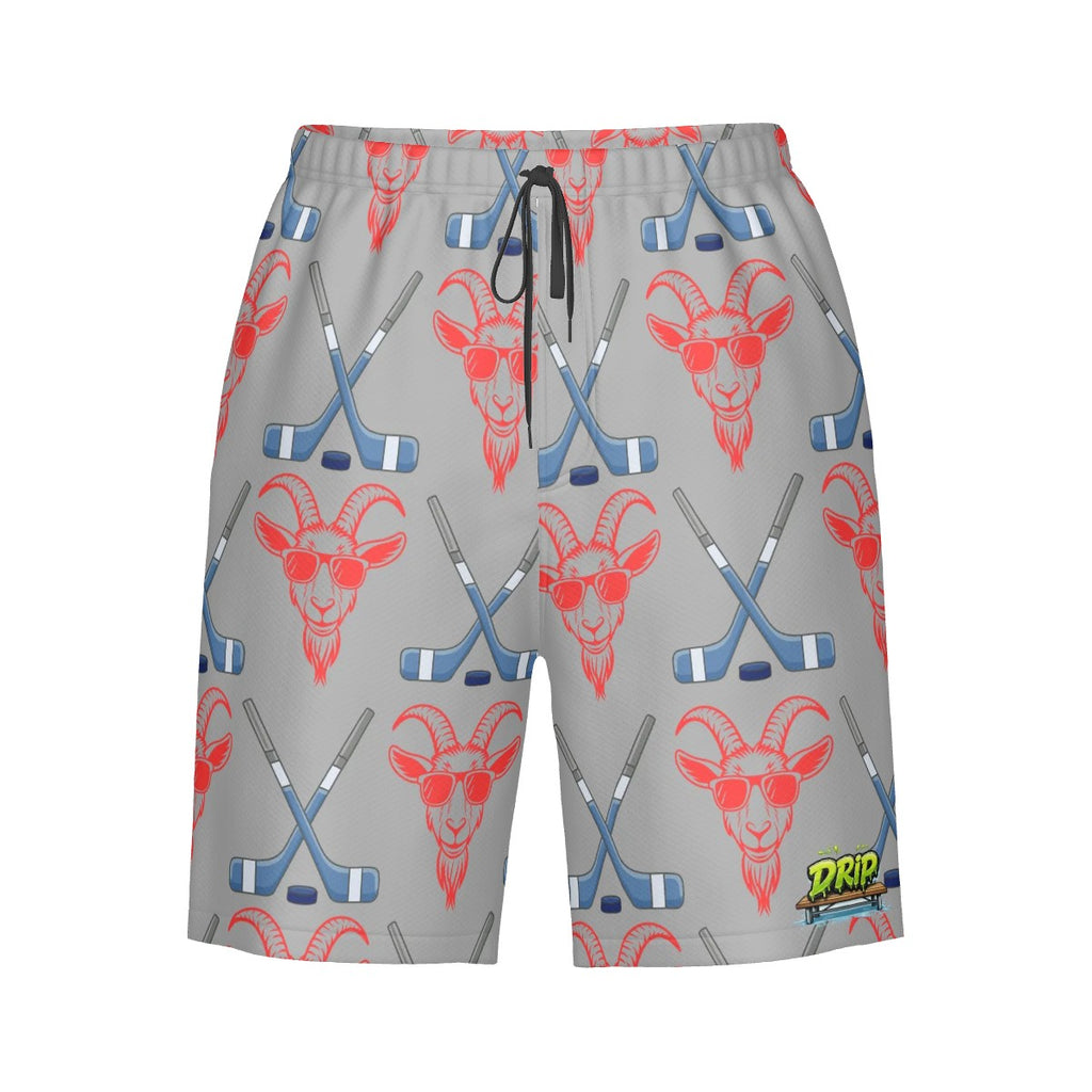 Men/Teen Swim Shorts - Goated Hockey Light Grey