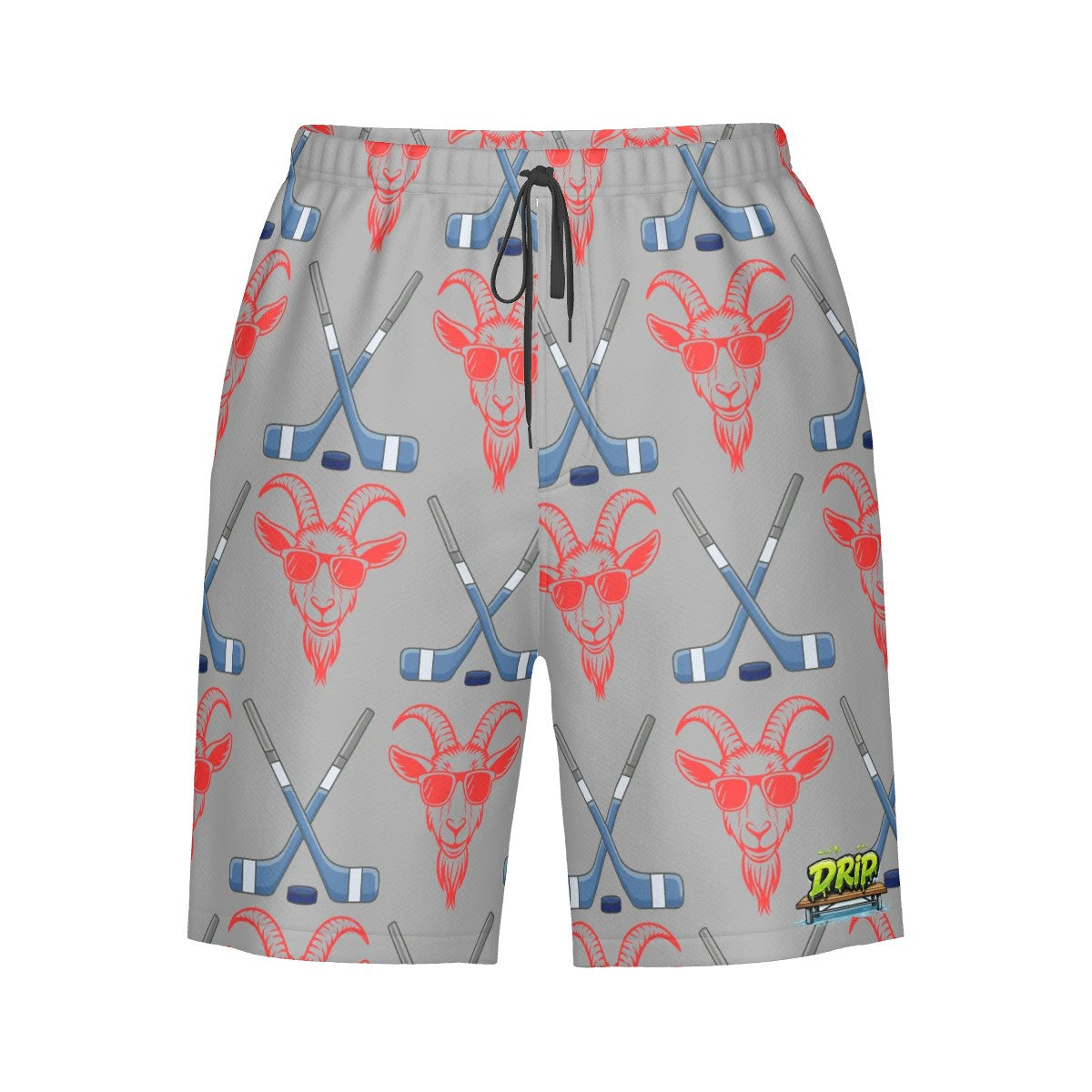 Men/Teen Swim Shorts - Goated Hockey Light Grey