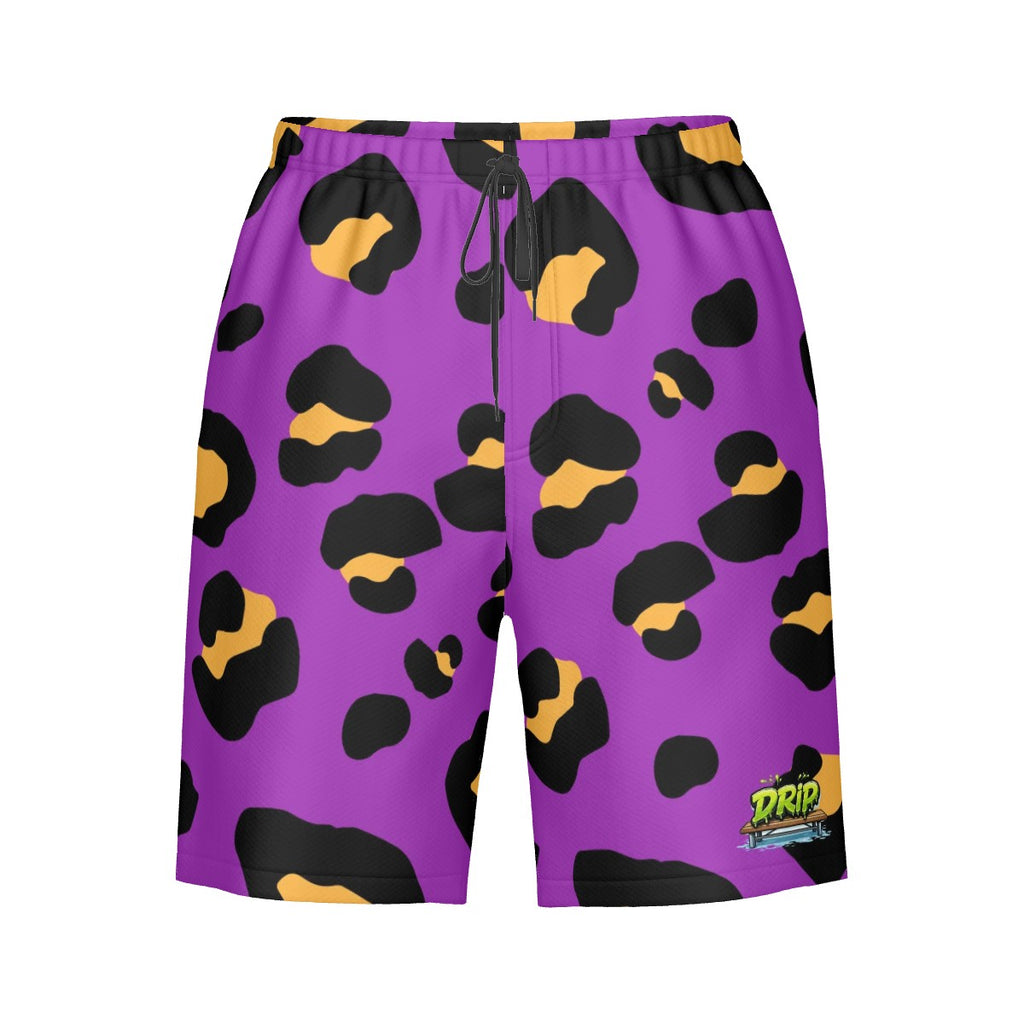 Men/Teen Swim Shorts - Drip Bench Leopard Purple