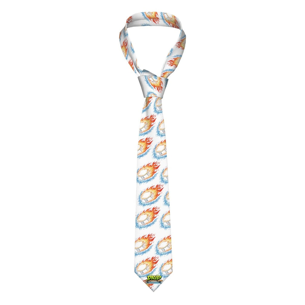 Game Day Ties - Flamin Hockey Pucks White