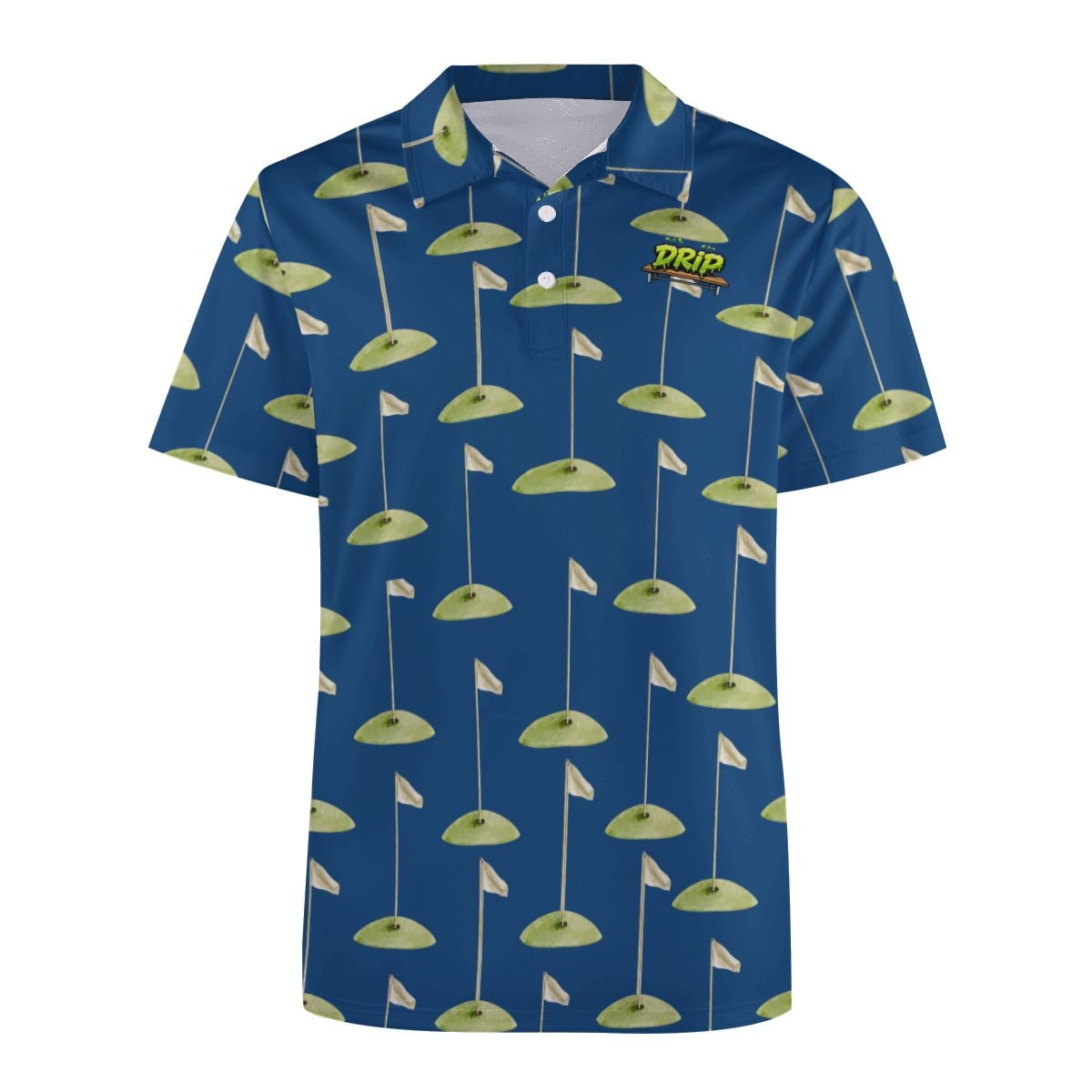 Uncle Golf Shirt - Hole Flag Sketch Navy