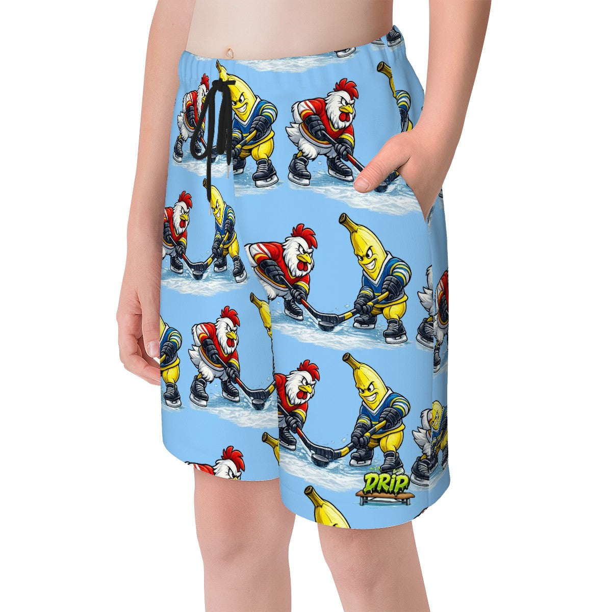 Youth Swim Shorts - Chicken Banana Faceoff Blue