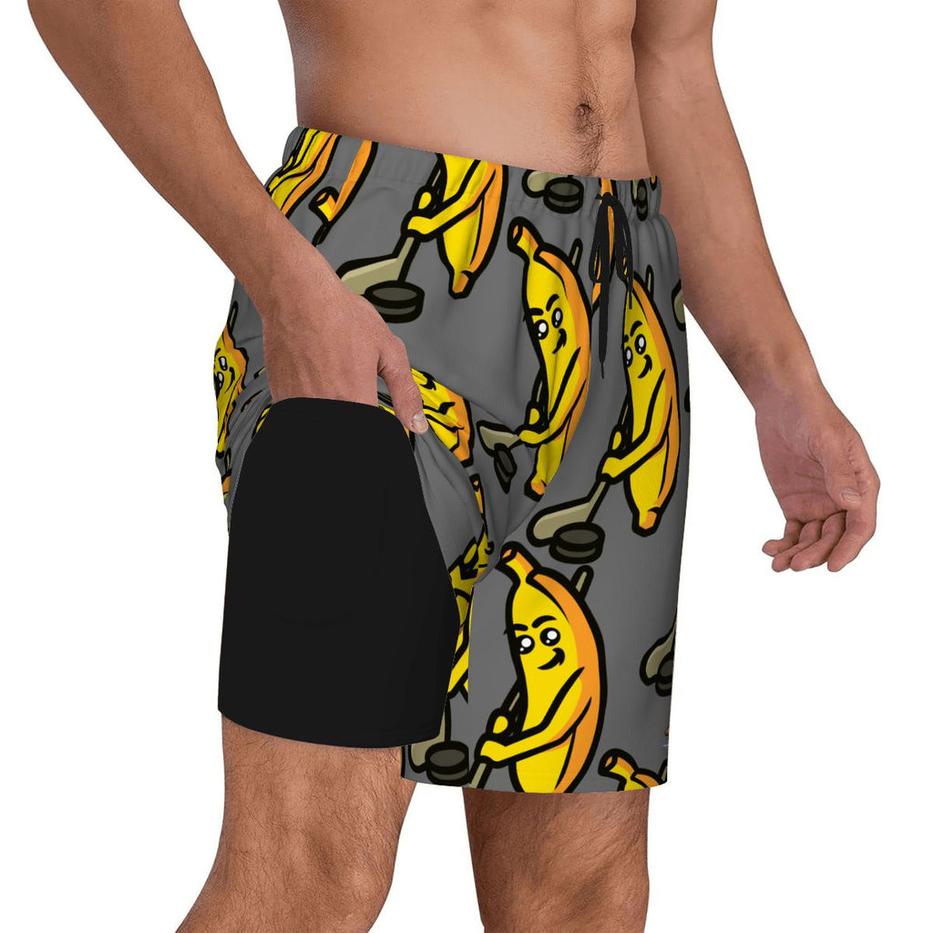 W2W Pro Mesh Hybrid Shorts - Bananas for Hockey Dark Grey