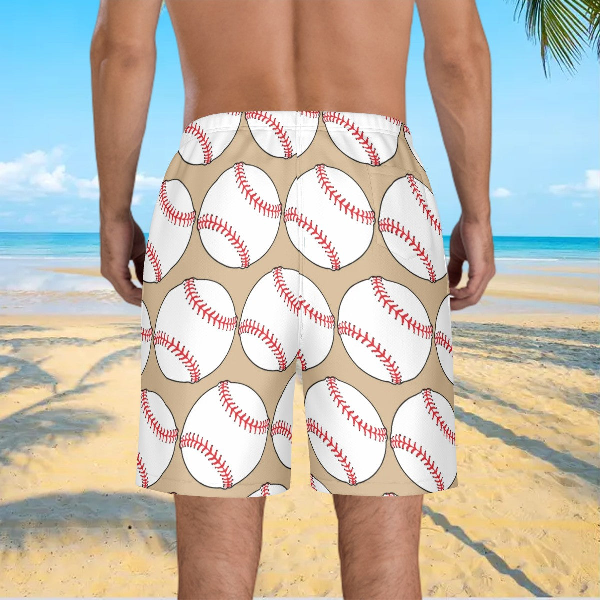 Men/Teen Swim Shorts - Classic Baseball Tan