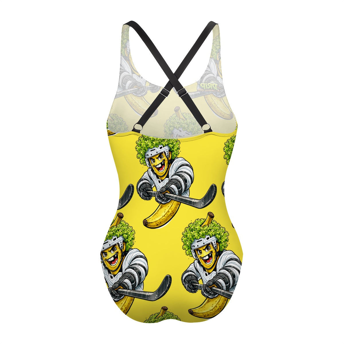 Cross-Back One Piece Swimsuit Women - Banana Lettuce Flow