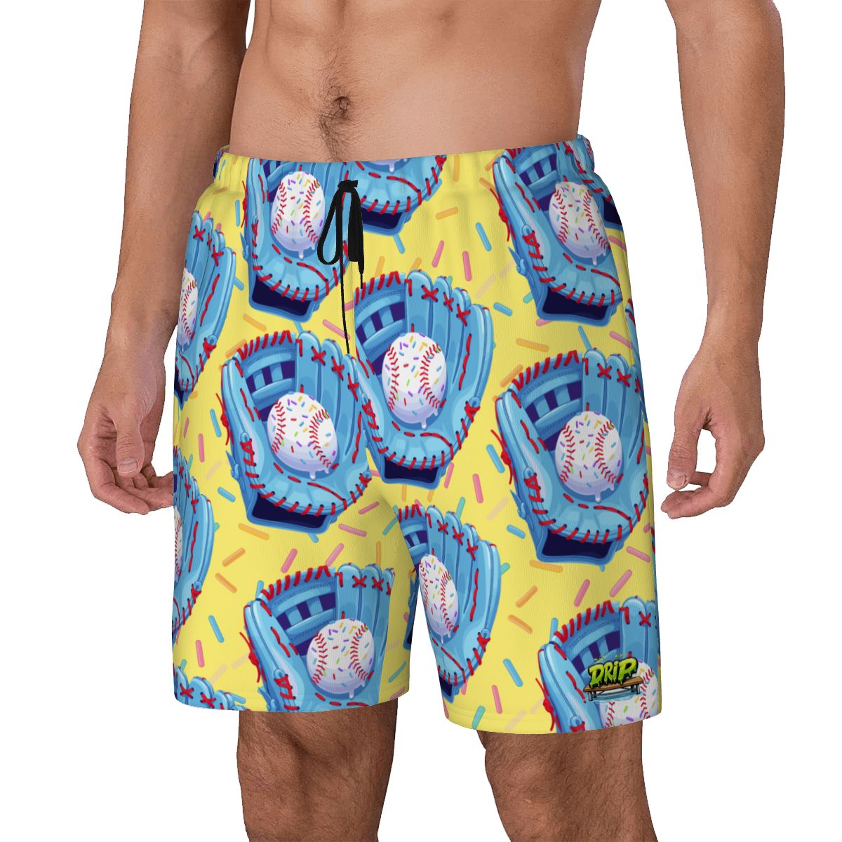 W2W Pro Mesh Hybrid Shorts - Baseball Sprinkles Drip Yellow