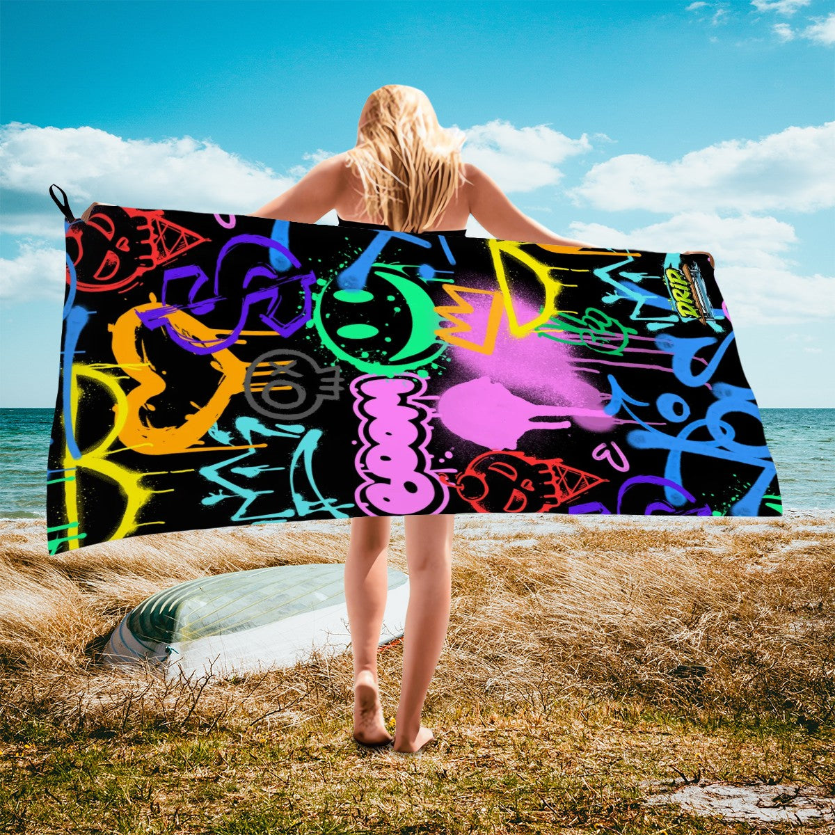 Drip Towel - Graffiti Black