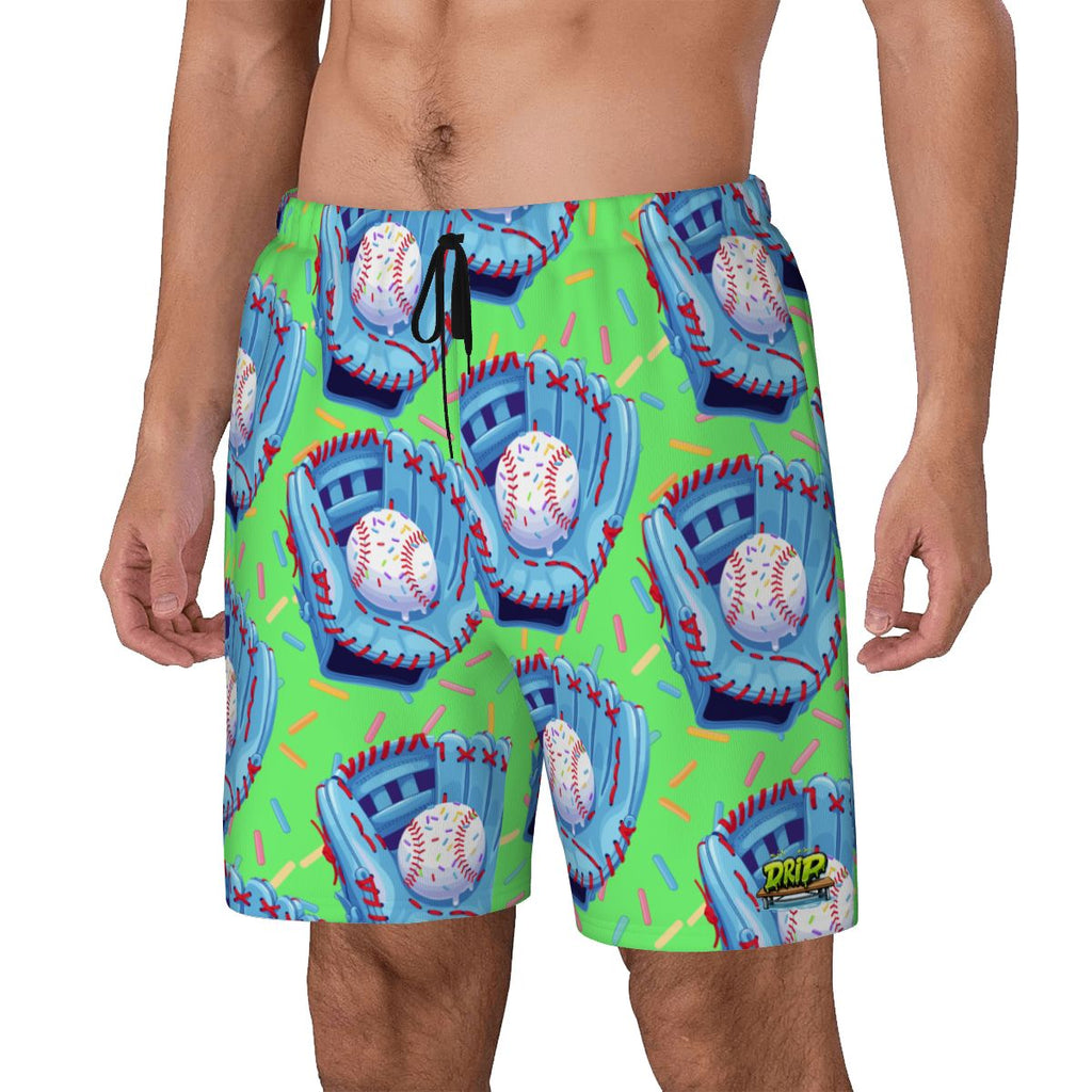 W2W Pro Mesh Hybrid Shorts - Baseball Sprinkles Drip Hot Green