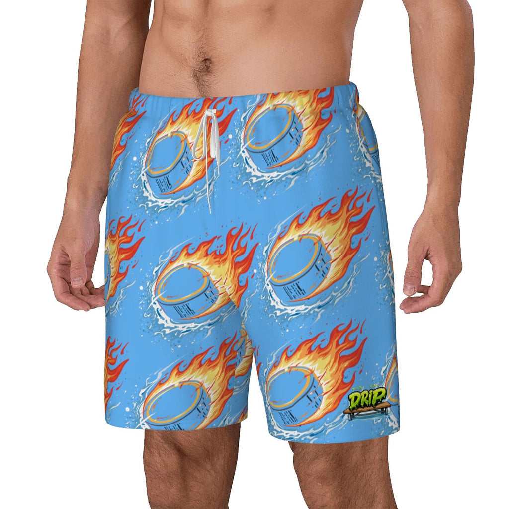 W2W Pro Mesh Hybrid Shorts - Flamin Hockey Pucks Blue