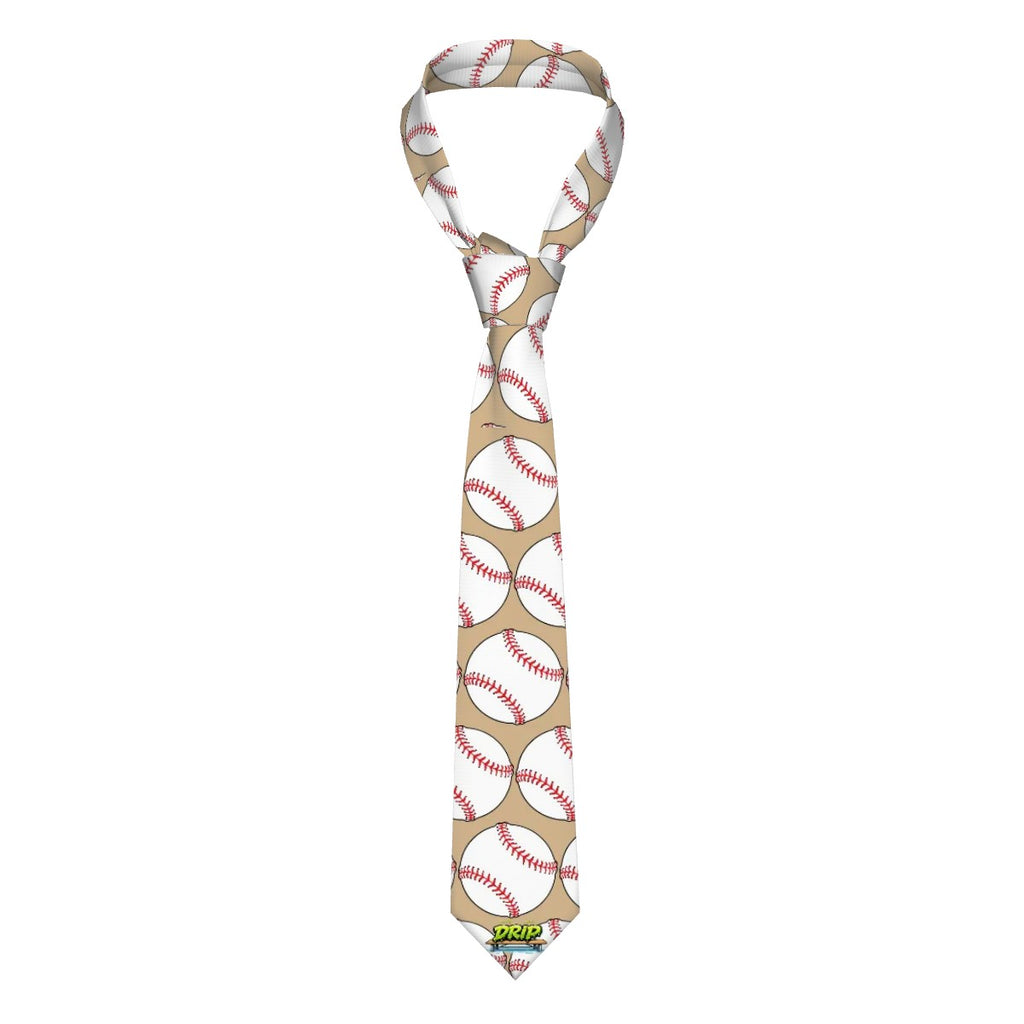 Game Day Tie - Baseballs Classic Tan
