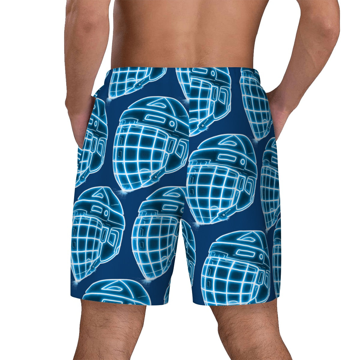W2W Pro Mesh Hybrid Shorts - Hockey Helmet Neon Blue Midnight