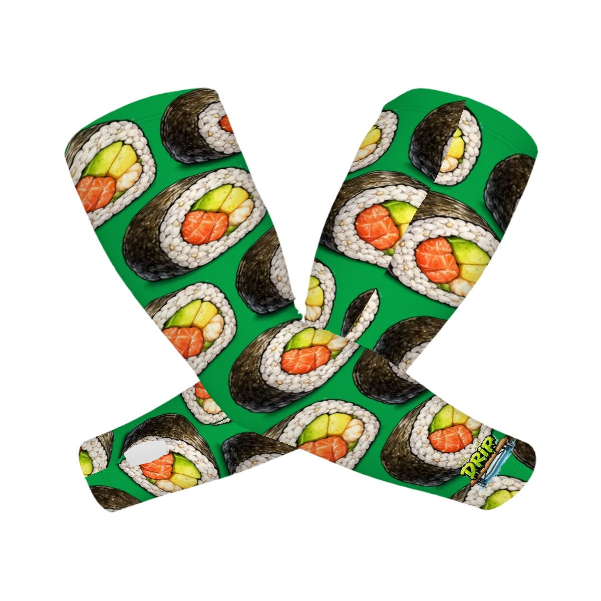 Drip Bench Performance Arm Sleeves - Sushi Roll Green