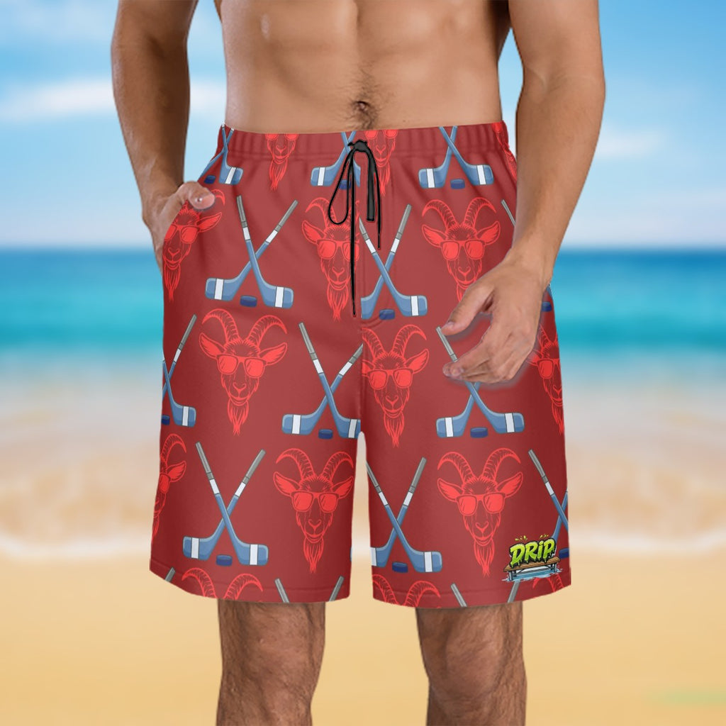 Men/Teen Swim Shorts - Goated Classic Red
