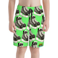 Youth Swim Shorts - Hockey Skates Hot Green