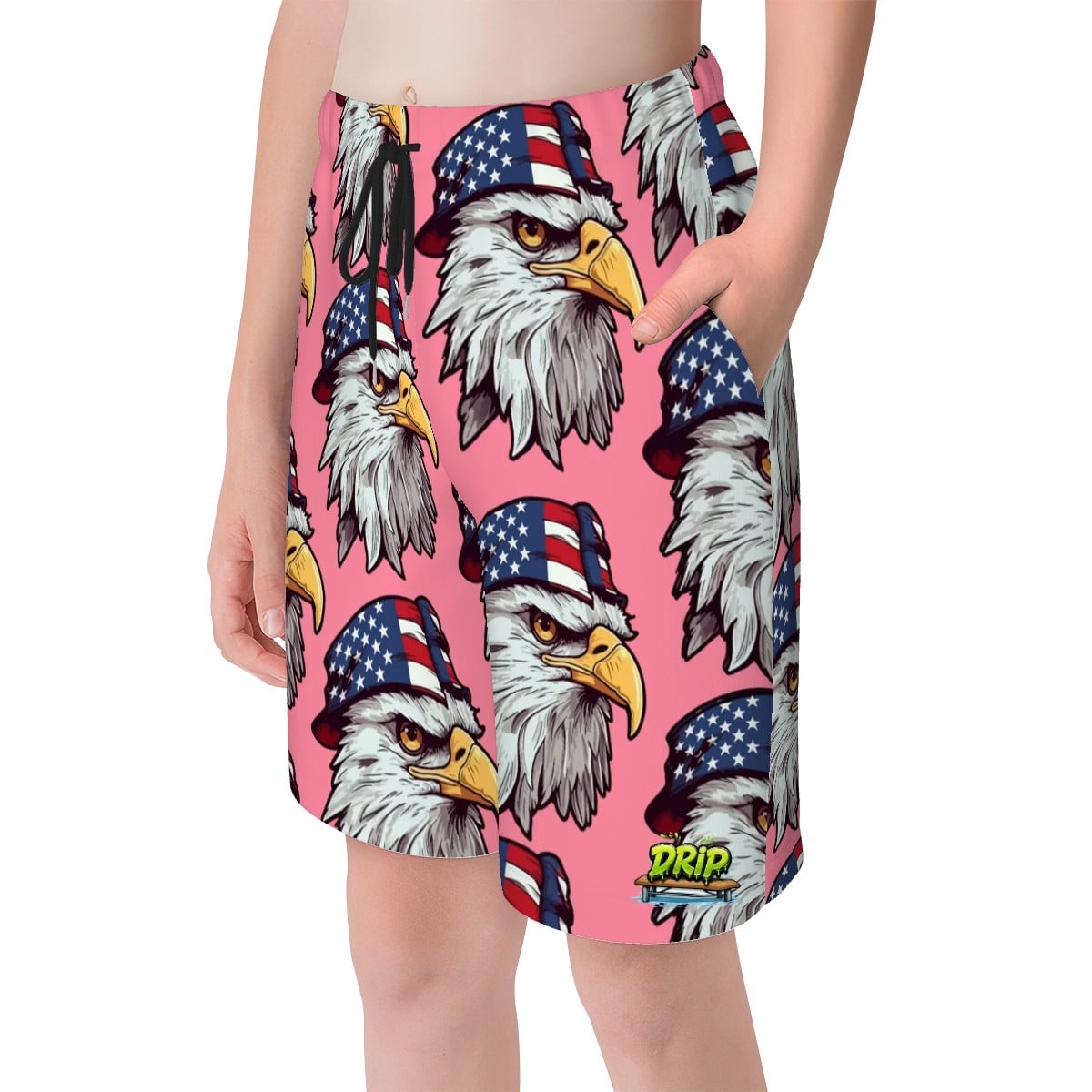 Youth Swim Shorts - Eagles Fly Pink