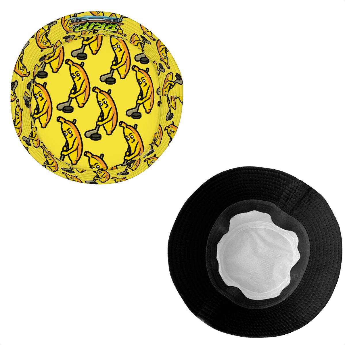 Drip Bucket Hat - Bananas for Hockey Yellow