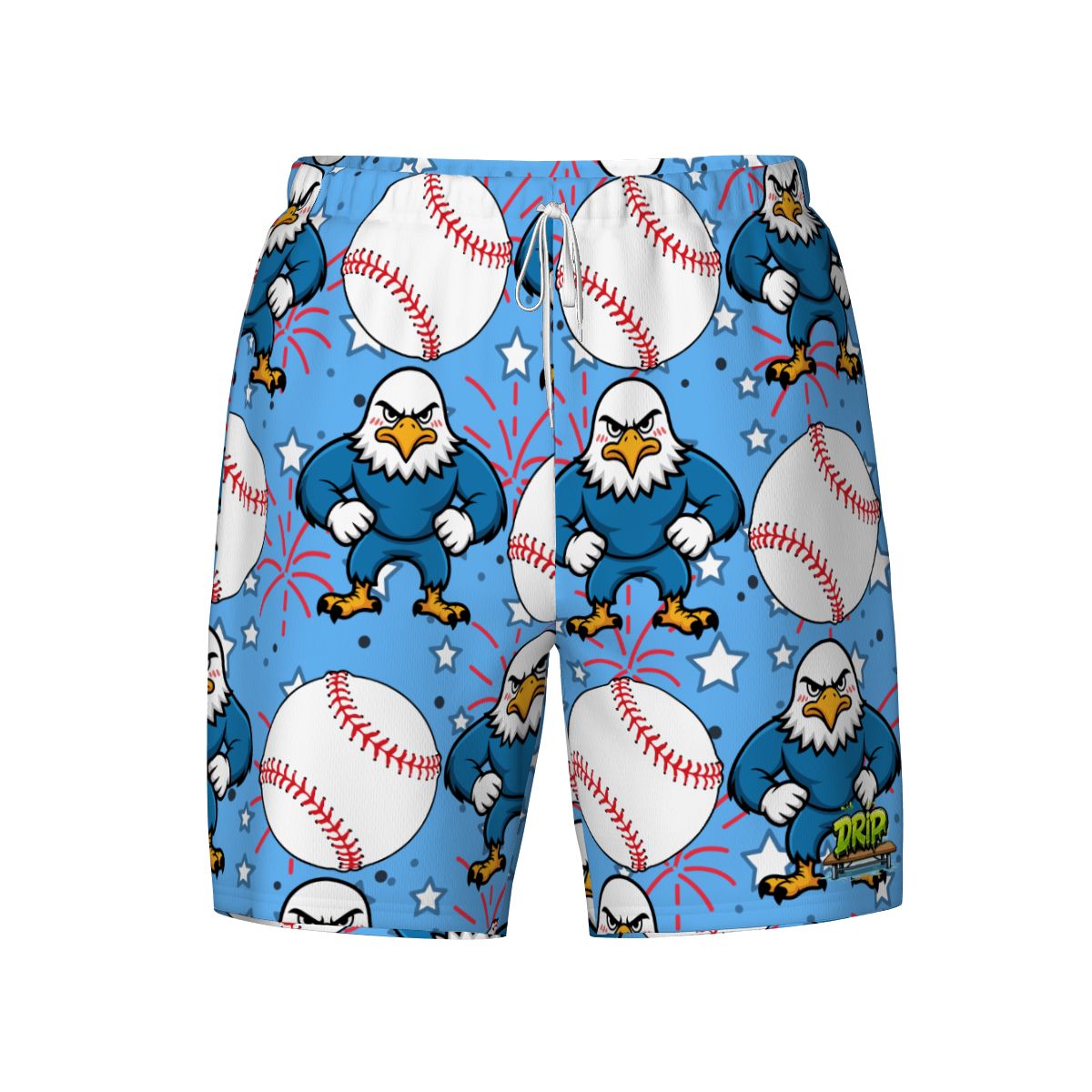 W2W Pro Mesh Hybrid Shorts - Stars and Strikes Sky Blue
