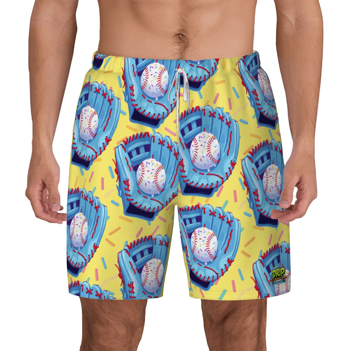W2W Pro Mesh Hybrid Shorts - Baseball Sprinkles Drip Yellow