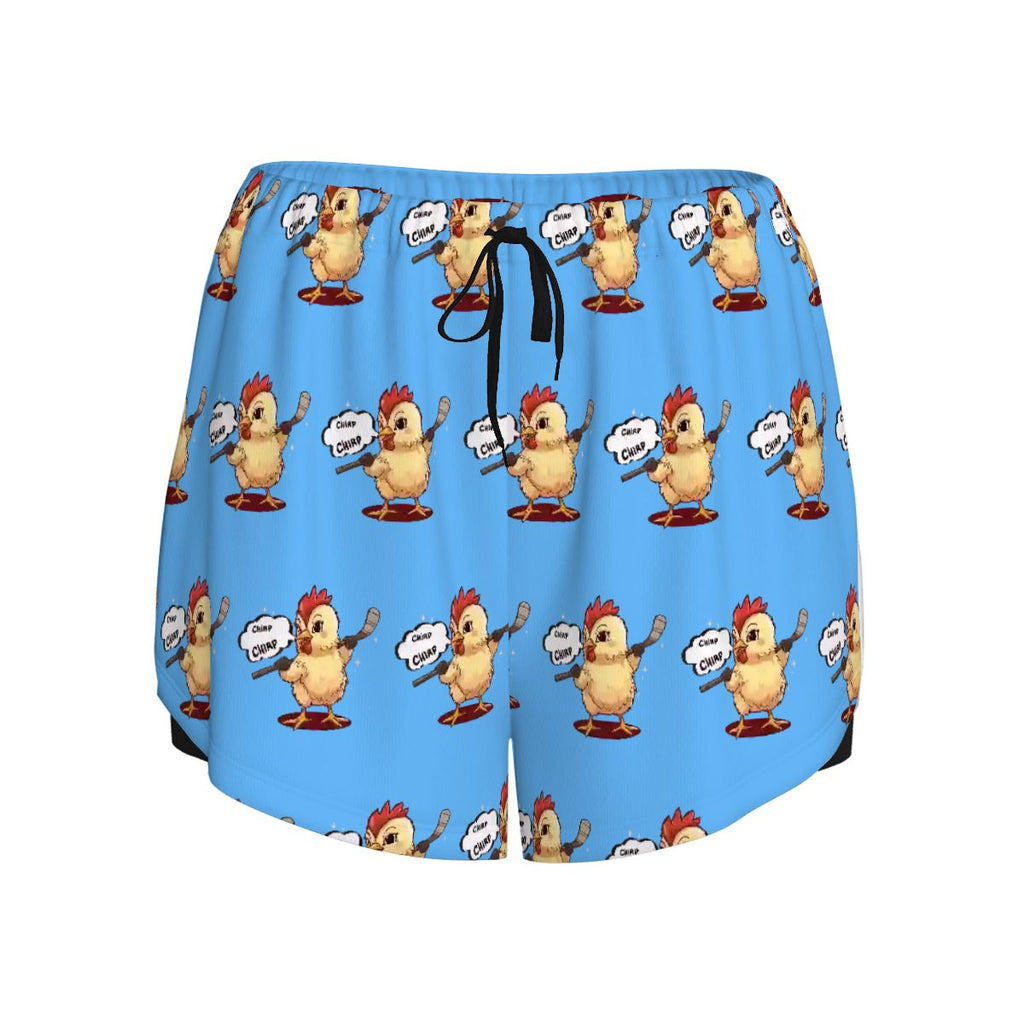 Drip Bench Women's Shorts - Hockey Chirp Chirp Blue
