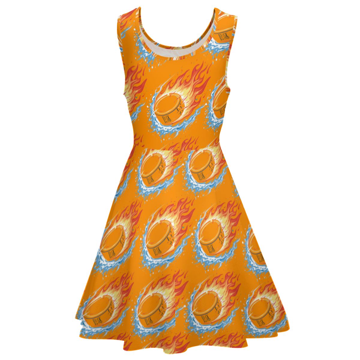 Women's Game Day Dress - Flamin Hockey Pucks Orange