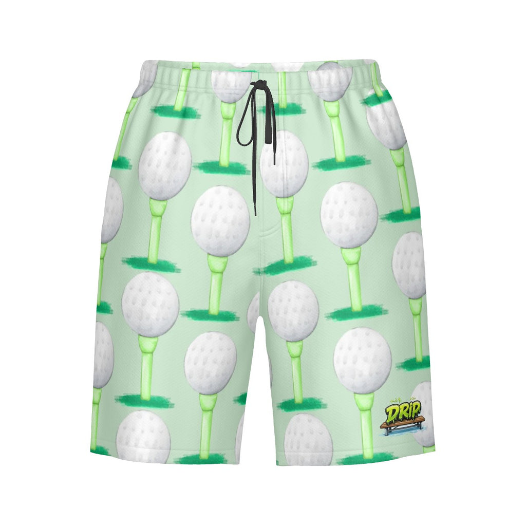 Men/Teen Swim Shorts - Golf Ball and Tee Seafoam