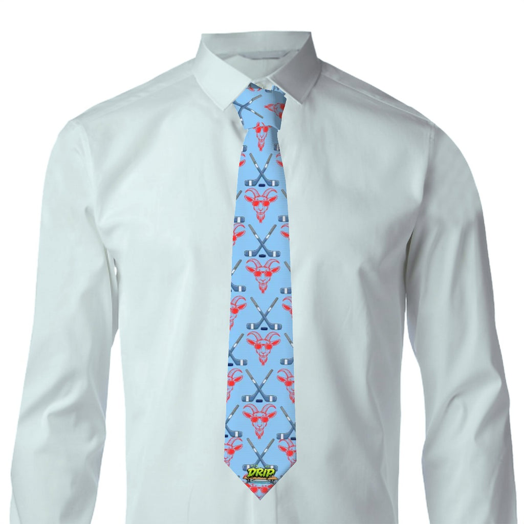 Game Day Tie - Goated Hockey Blue