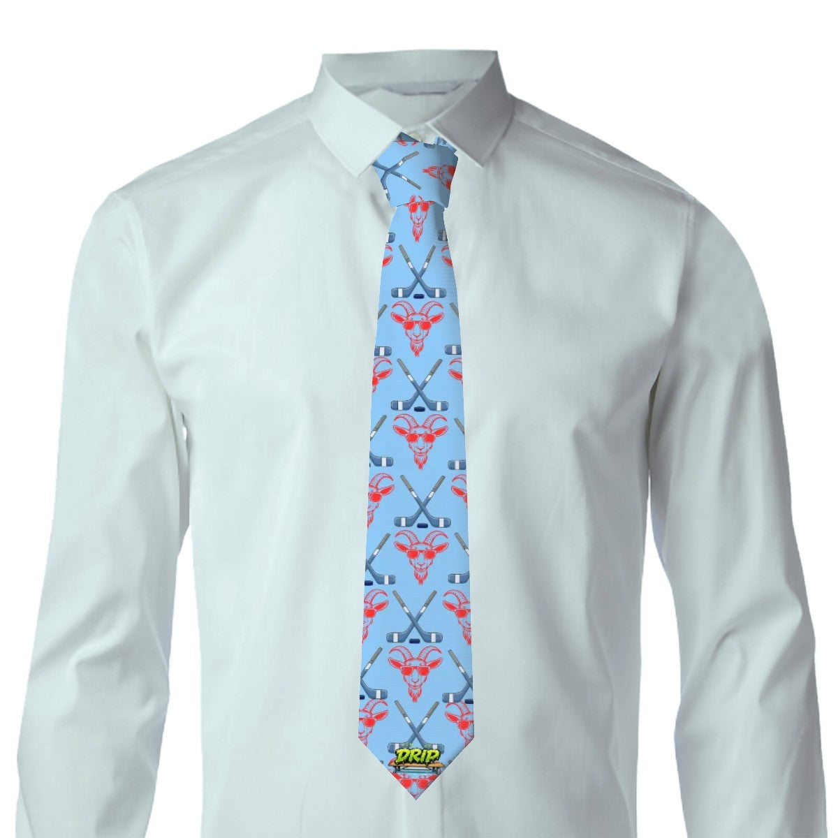 Game Day Tie - Goated Hockey Blue