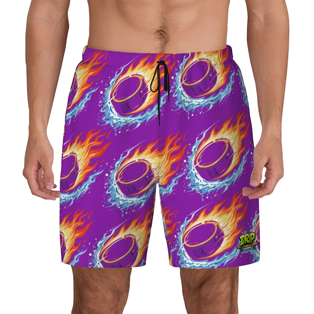 W2W Pro Mesh Hybrid Shorts - Flamin Hockey Pucks Classic Purple