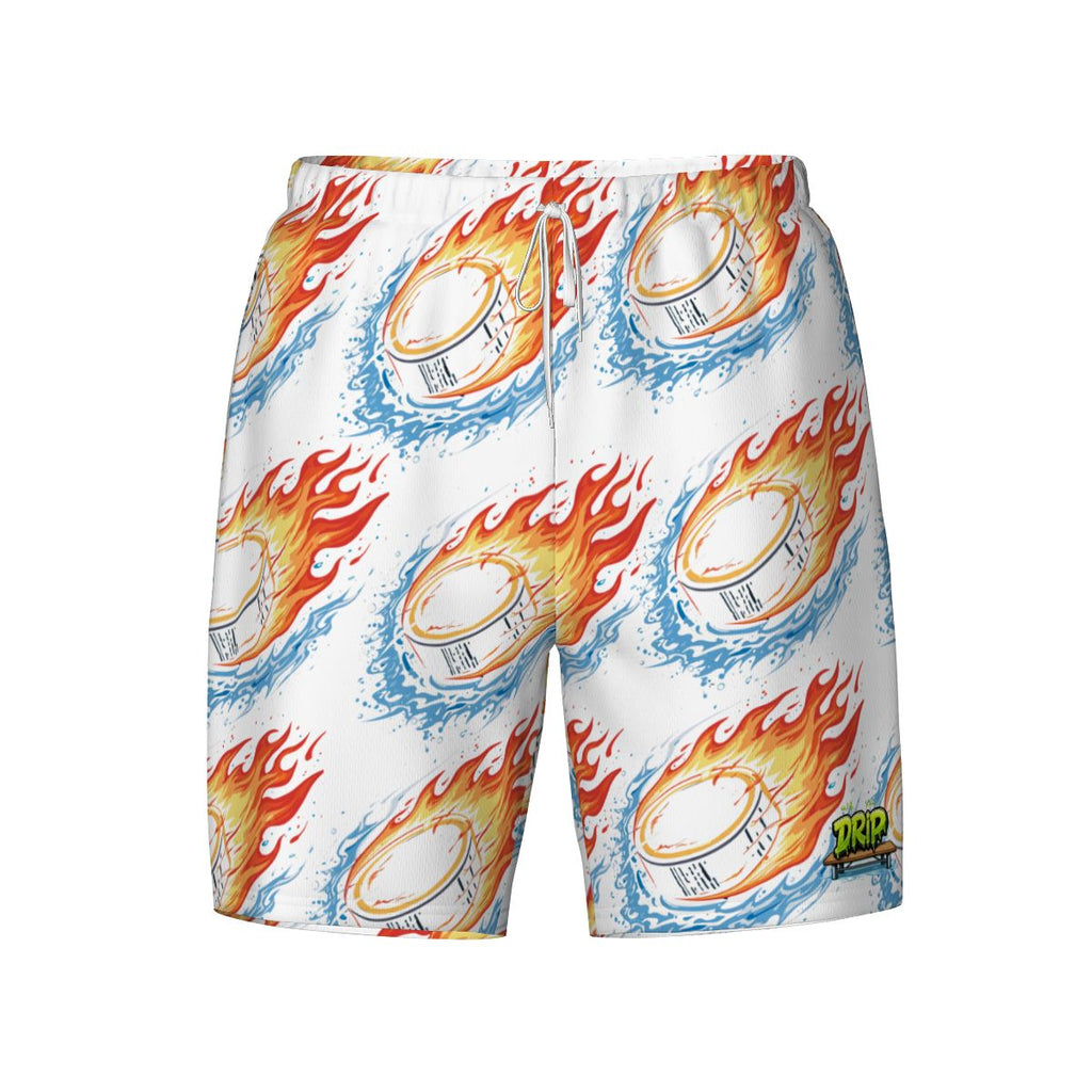 W2W Pro Mesh Hybrid Shorts - Flamin Hockey Pucks White