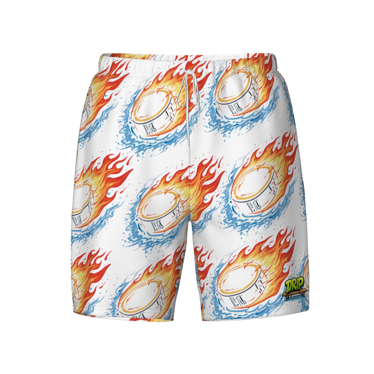 W2W Pro Mesh Hybrid Shorts - Flamin Hockey Pucks White