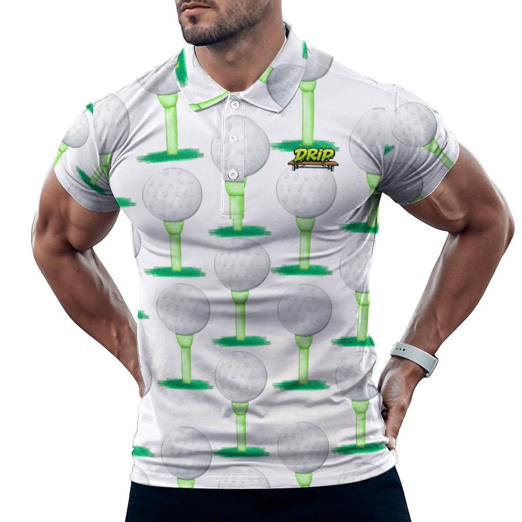 Uncle Golf Shirt - Golf Ball and Tee White