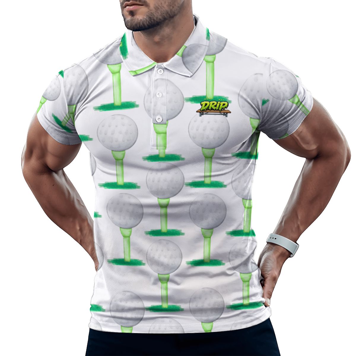 Uncle Golf Shirt - Golf Ball and Tee White