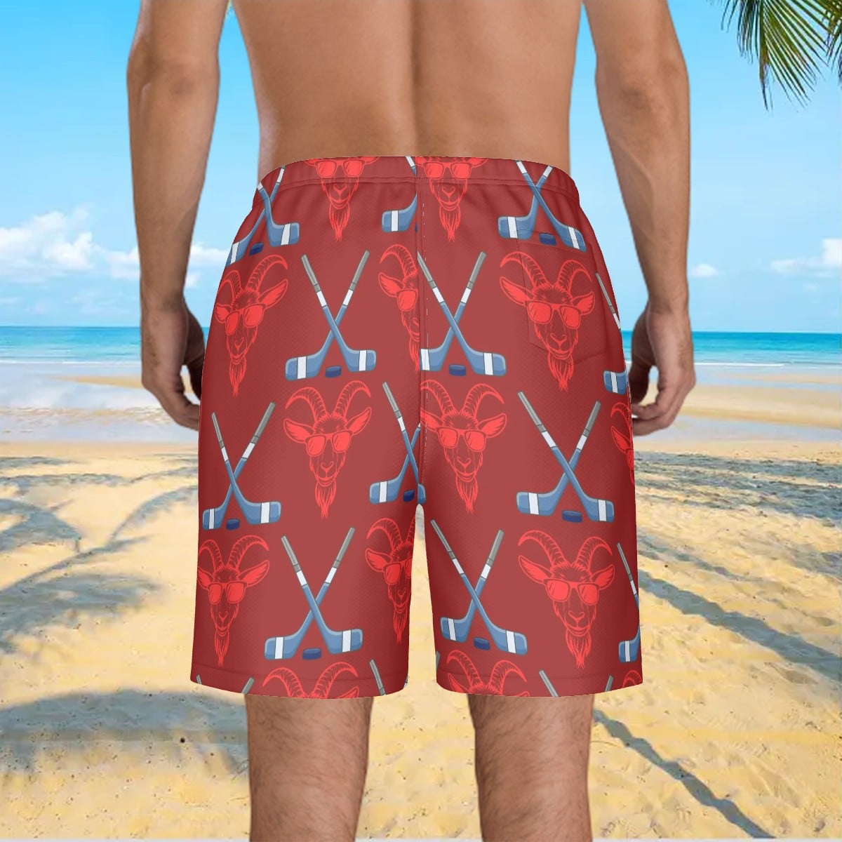 Men/Teen Swim Shorts - Goated Classic Red