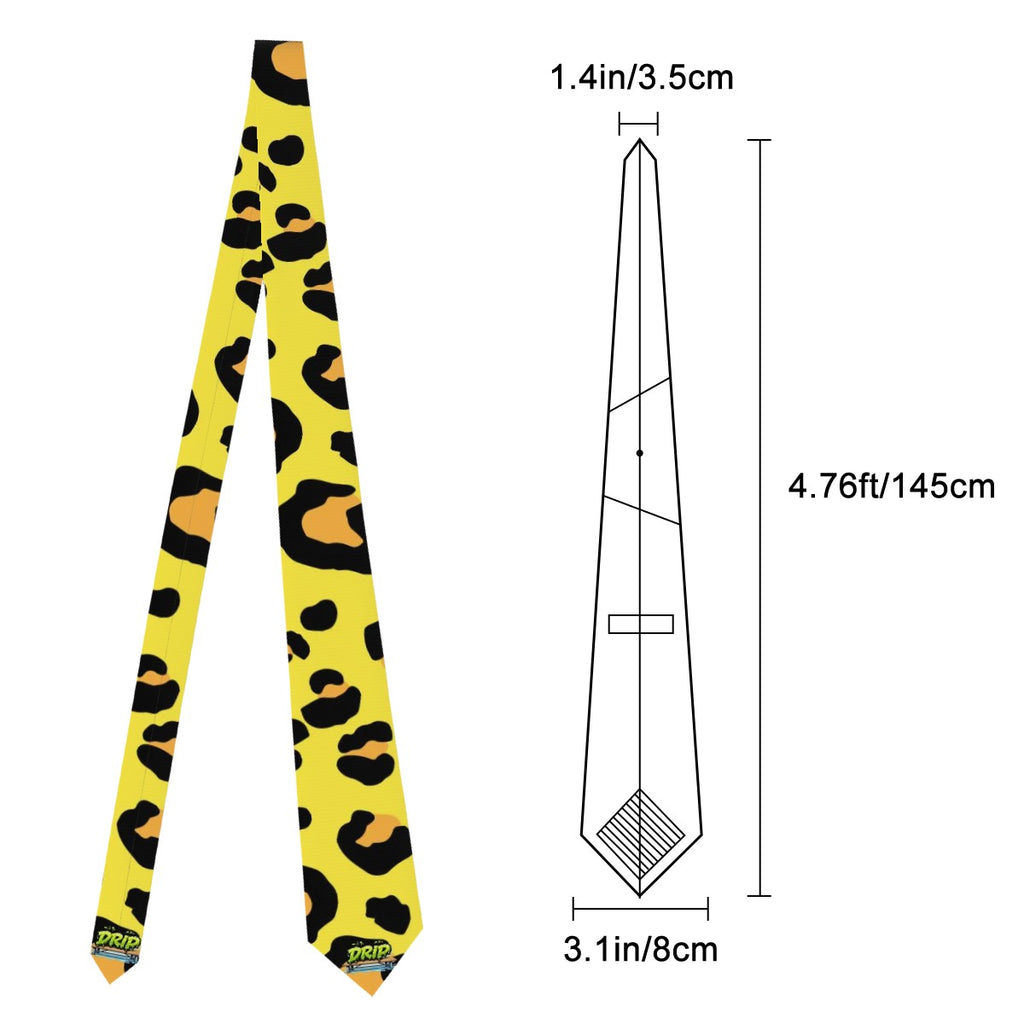 Game Day Tie - Drip Bench Leopard Yellow
