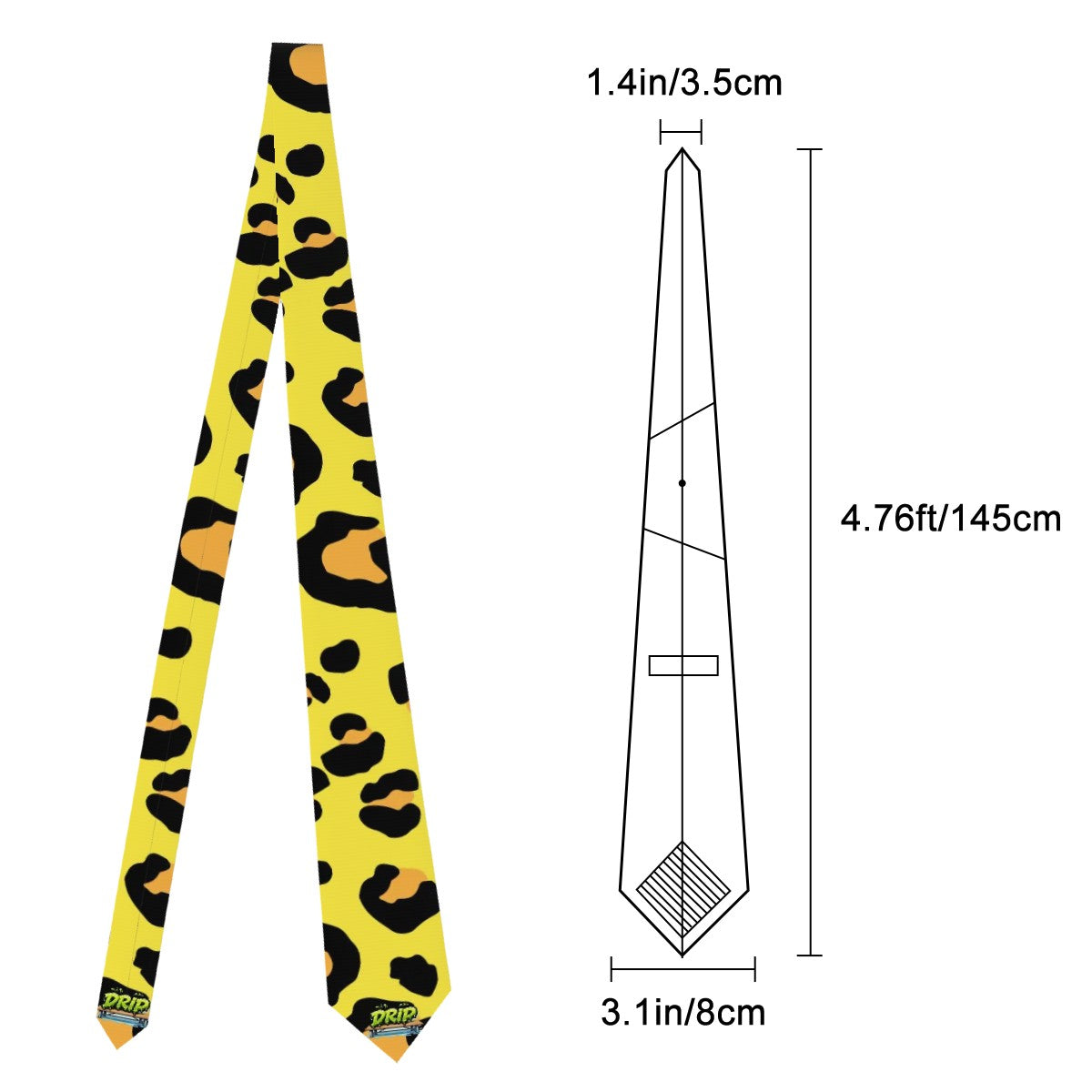 Game Day Tie - Drip Bench Leopard Yellow