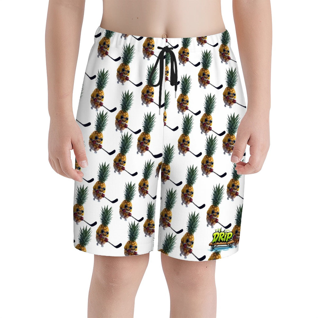 Youth Swim Shorts - Piney Snipes White