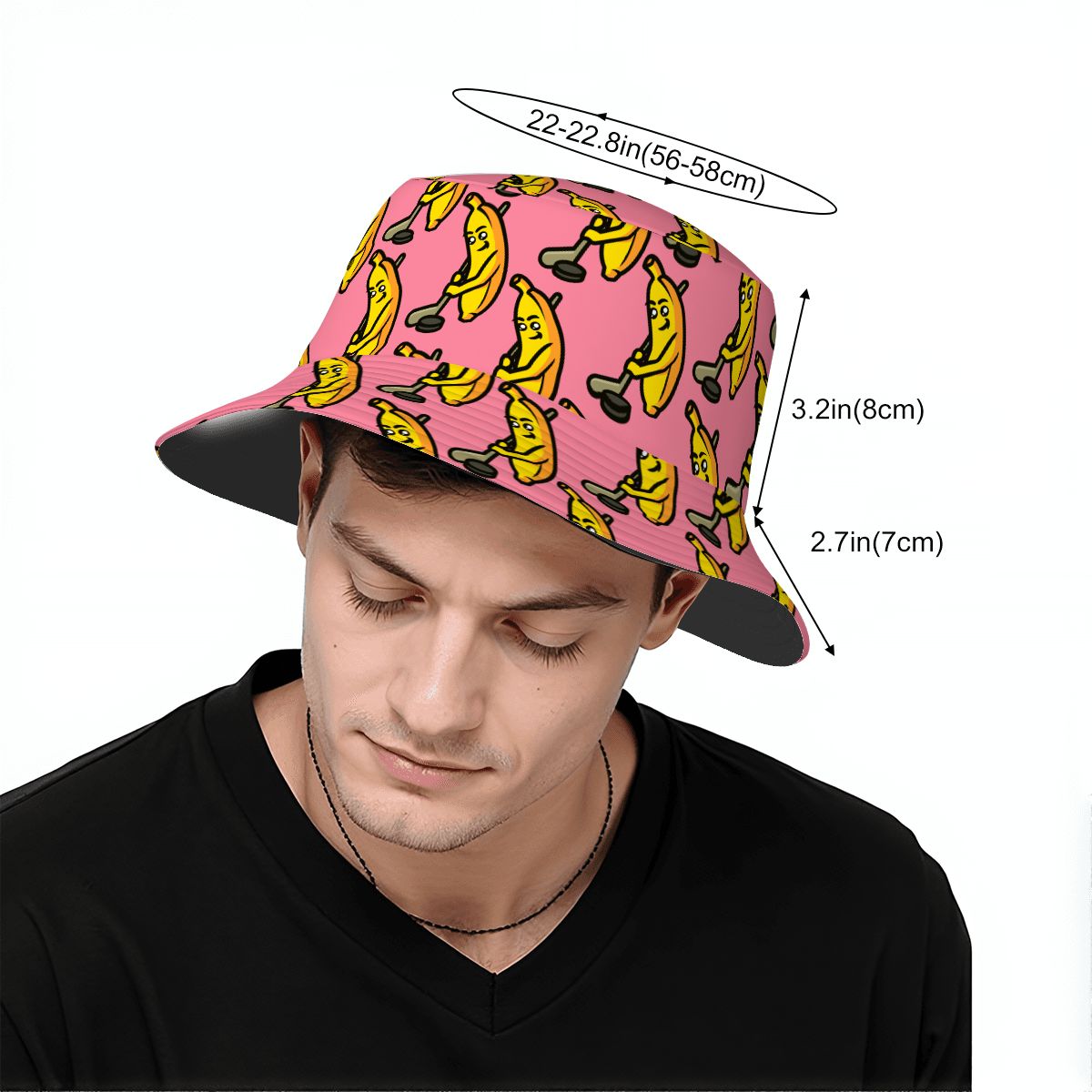 Drip Bucket Hat - Bananas For Hockey Pink