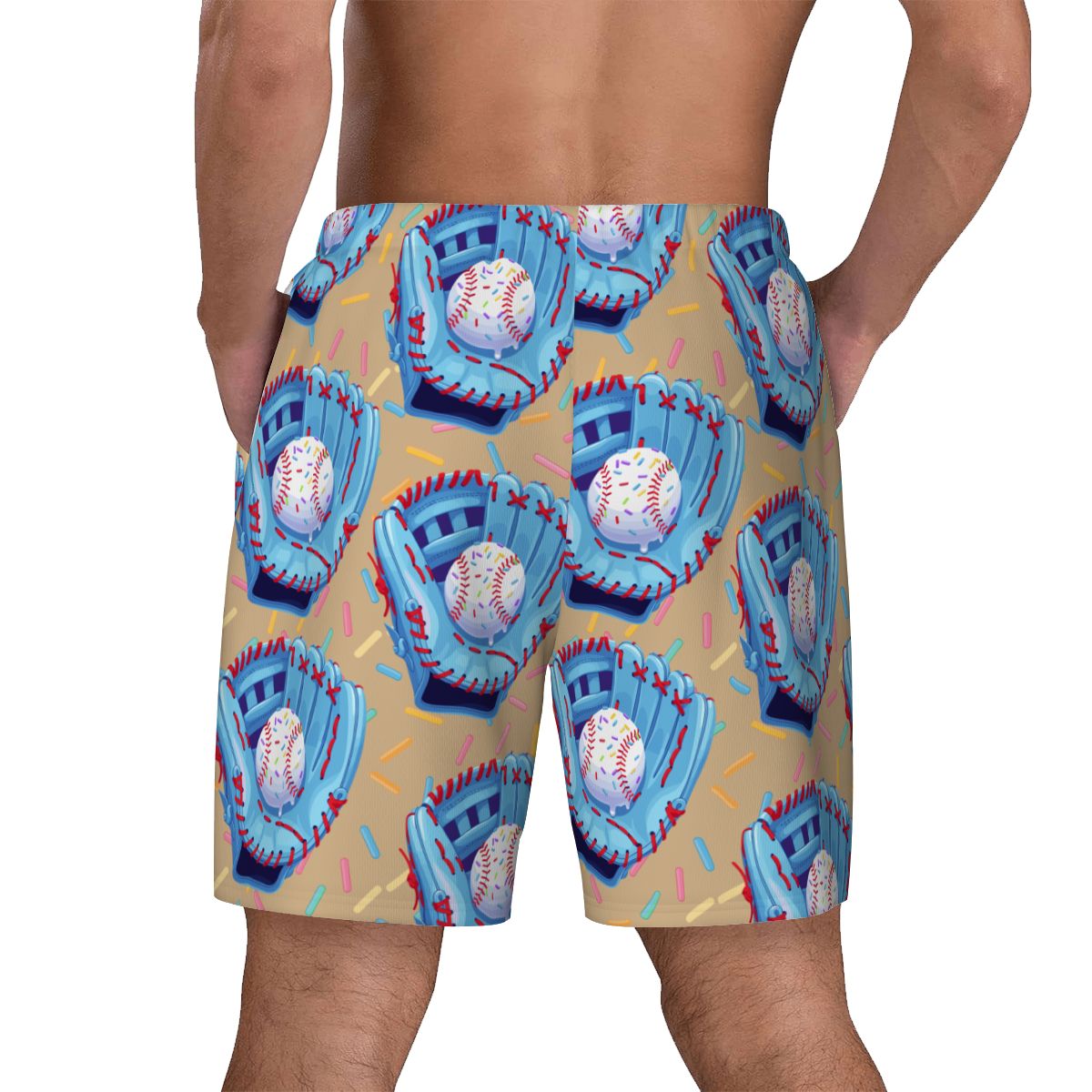 W2W Pro Mesh Hybrid Shorts - Baseball Sprinkles Drip Beige