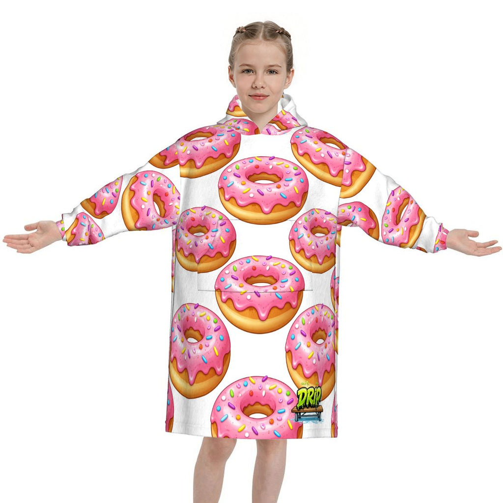 Youth Blanket Sweatshirt - Donut Drip White