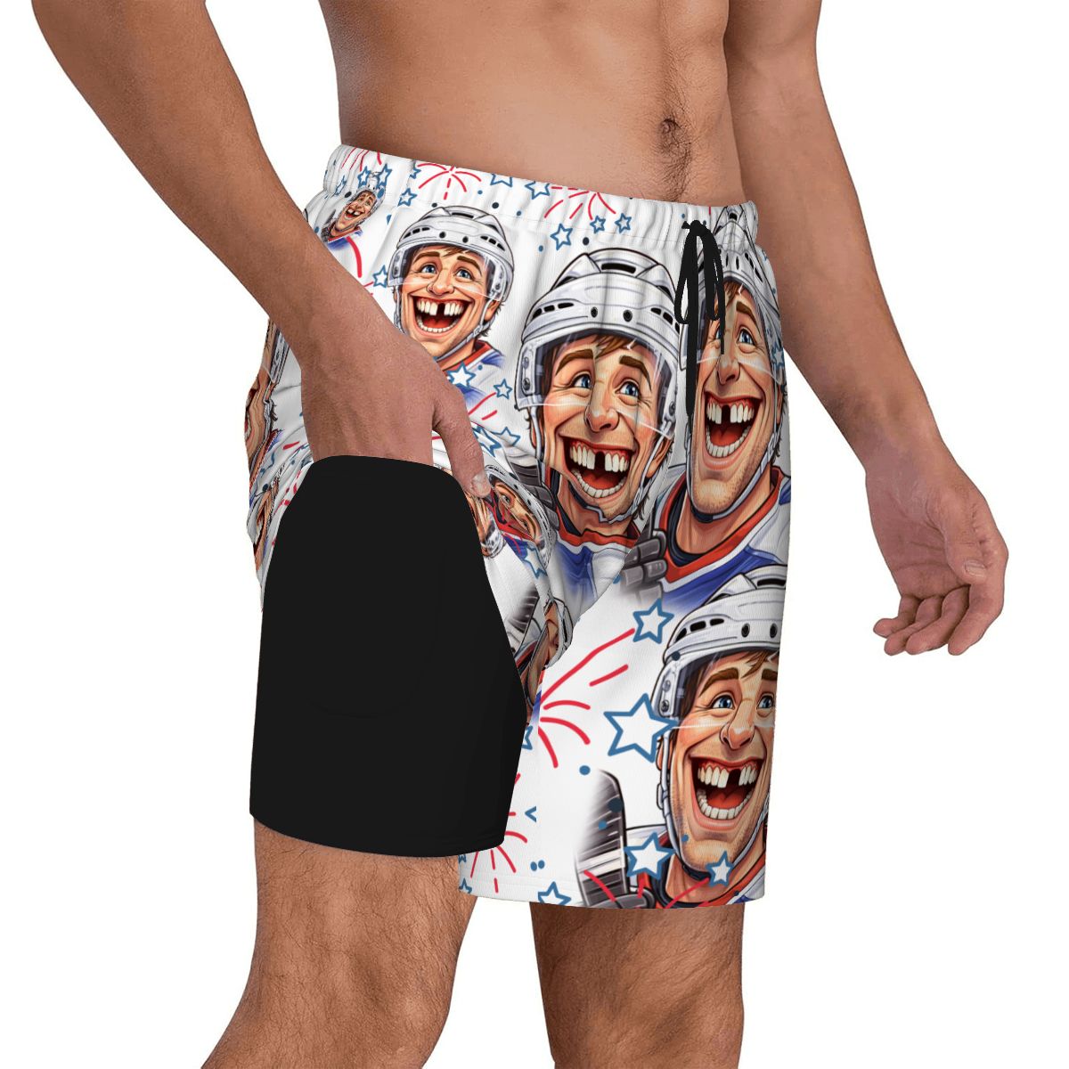 W2W Pro Mesh Hybrid Shorts - Red, White and Tooth